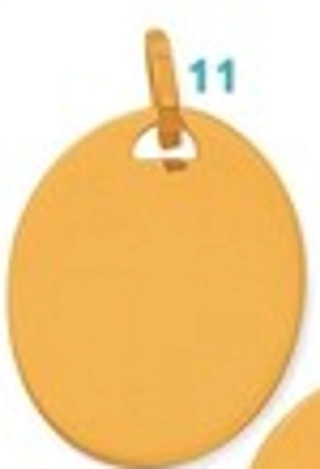 Pendentif médaille ovale enfant en or à graver