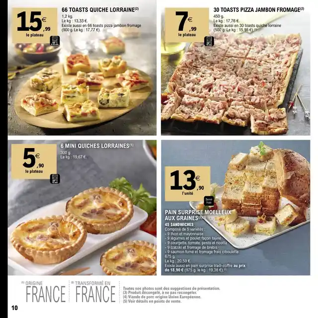 newspaper image - 66 toasts quiche lorraine - E.Leclerc