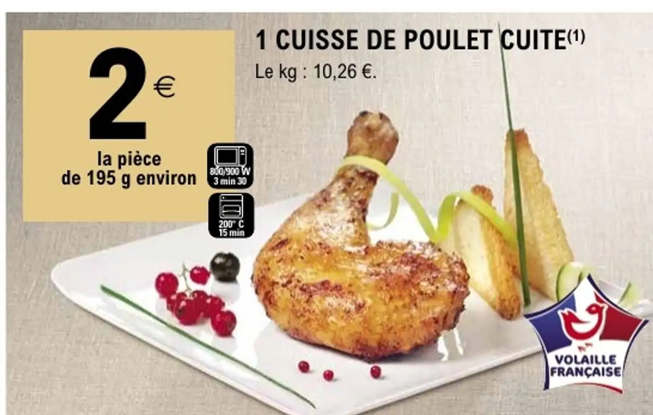 1 cuisse de poulet cuite