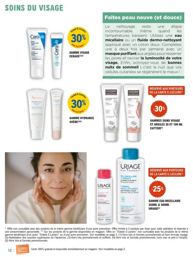 newspaper image - Gammes soins visage et argiles 30 et 100 ml Cattier - E.Leclerc