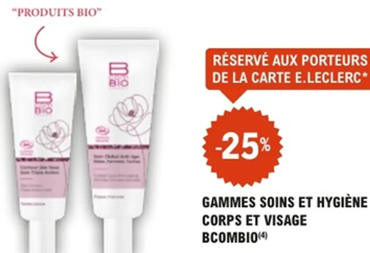 GAMMES SOINS ET HYGIÈNE CORPS ET VISAGE BCOMBIO