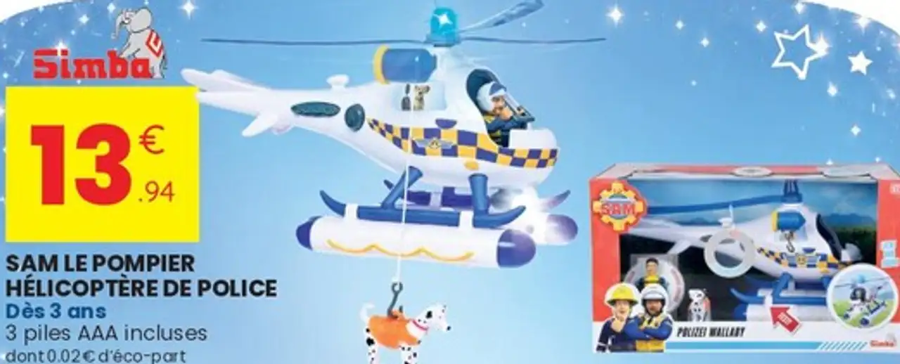 Simba Sam le pompier Hélicoptère de police