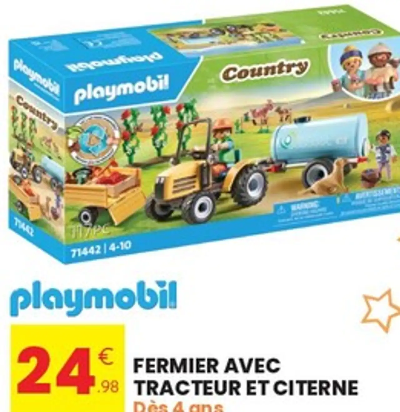 playmobil Country Fermier avec tracteur et citerne