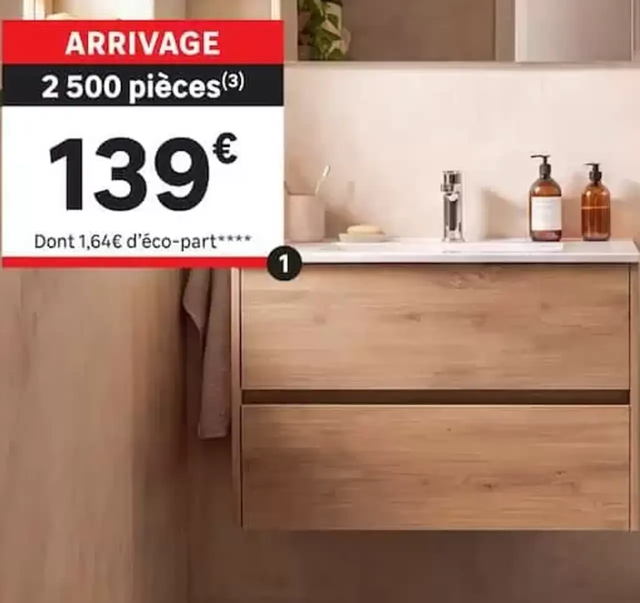 Meuble sous-vasque avec vasque Aura