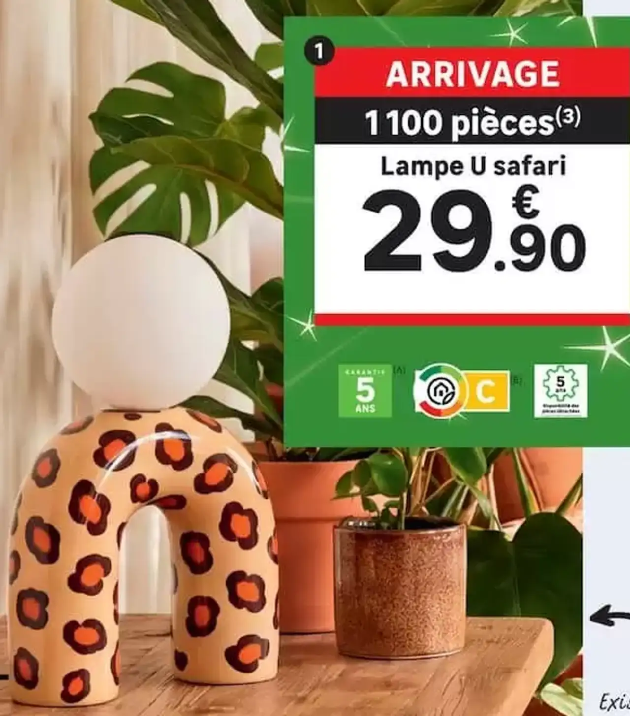 Lampe Pop U safari ceramique