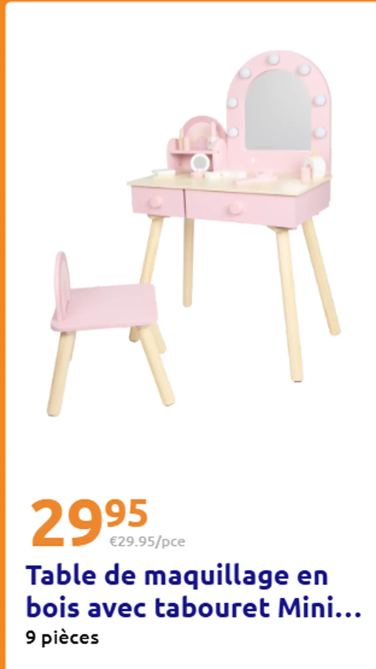Table de maquillage en bois avec tabouret Mini Matters