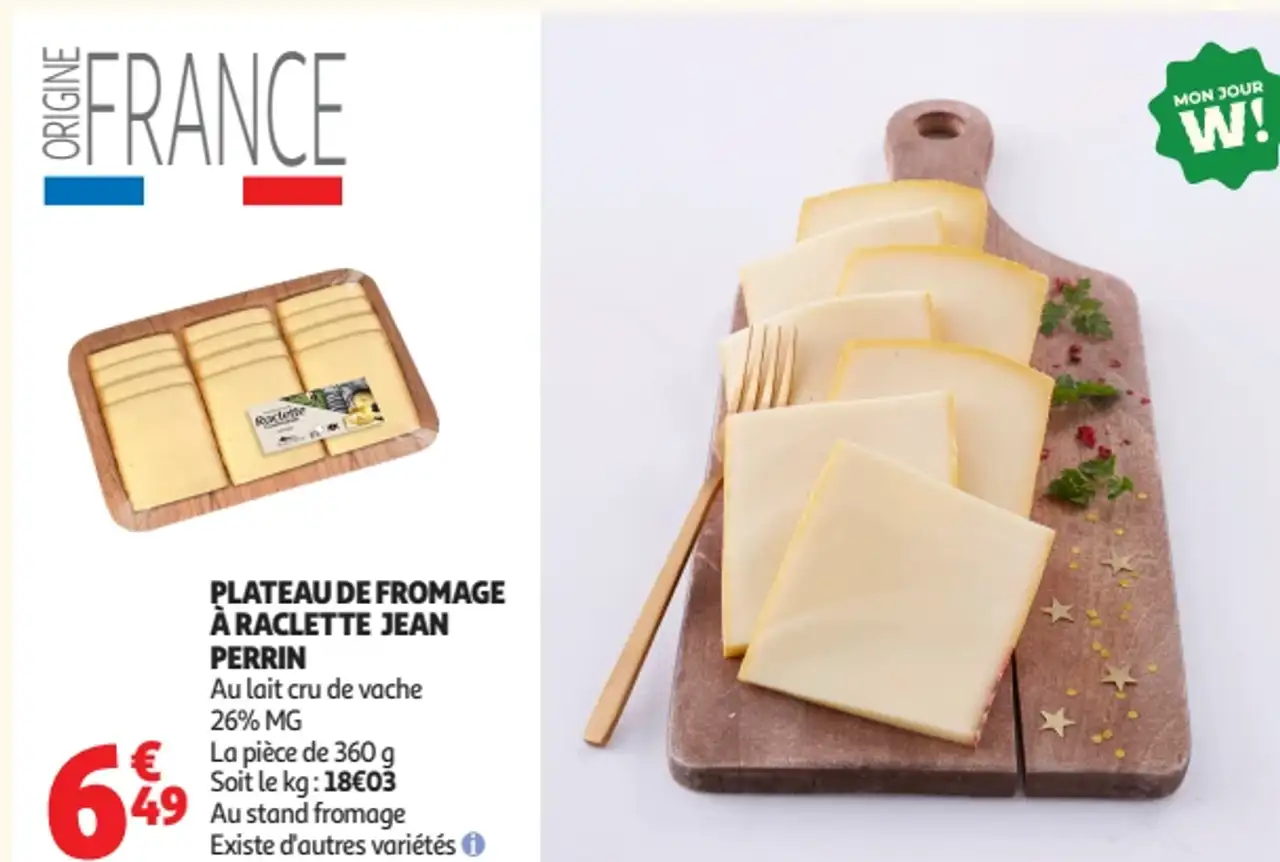 Plateau de fromage à raclette Jean Perrin