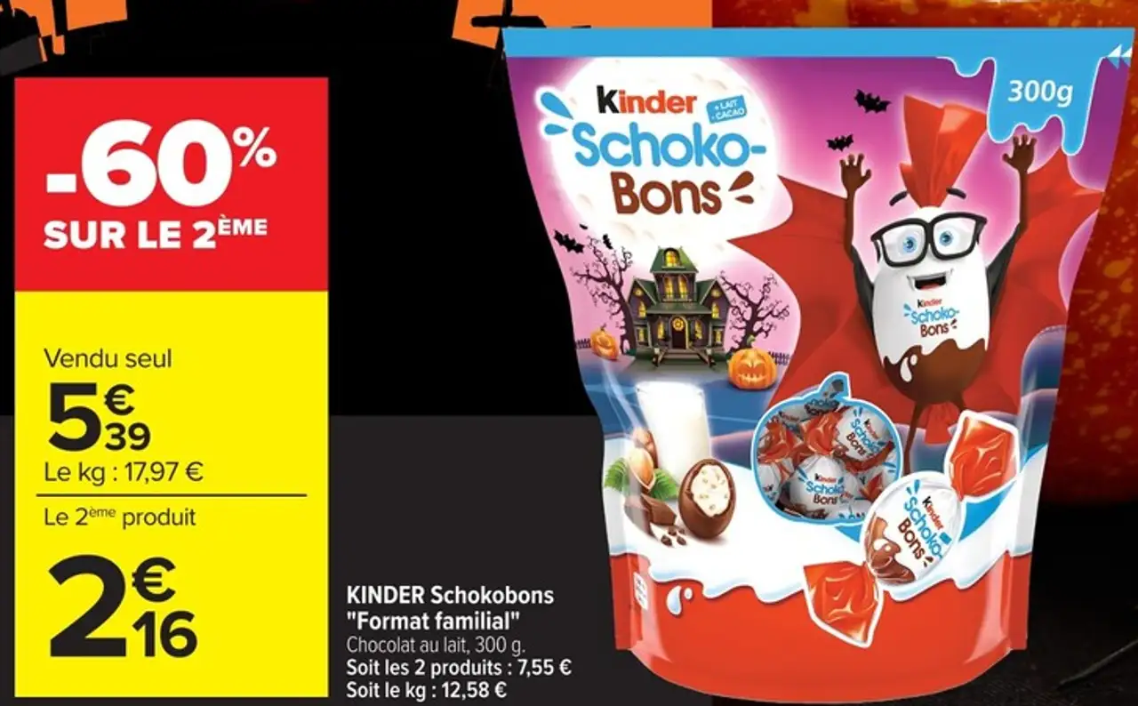 Chocolat au lait Kinder Schokobons "Format familial" 300g