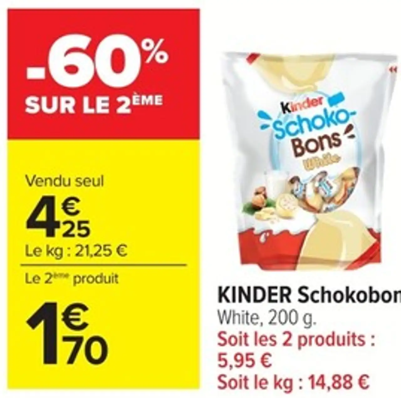 KINDER Schokobons White, 200 g