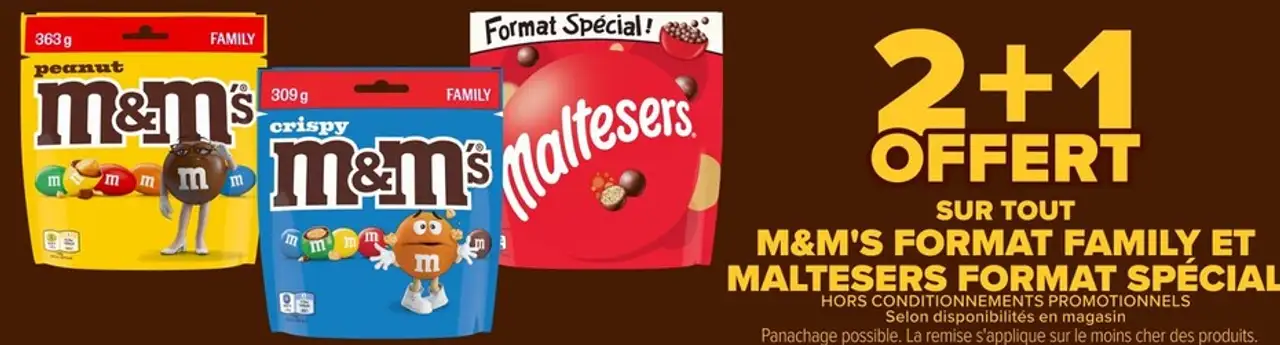 M&M'S Format Family et Maltesers Format Spécial