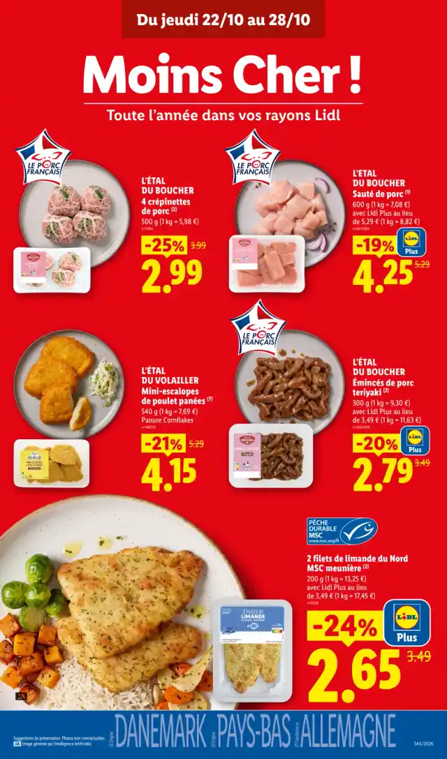 newspaper image - 2 filets de limande du Nord MSC meunière - Lidl