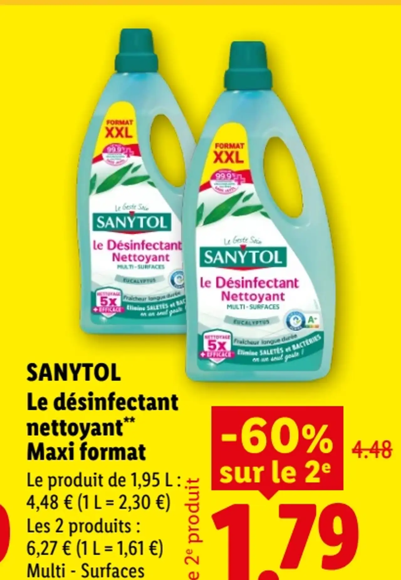 SANYTOL Le désinfectant nettoyant Maxi format