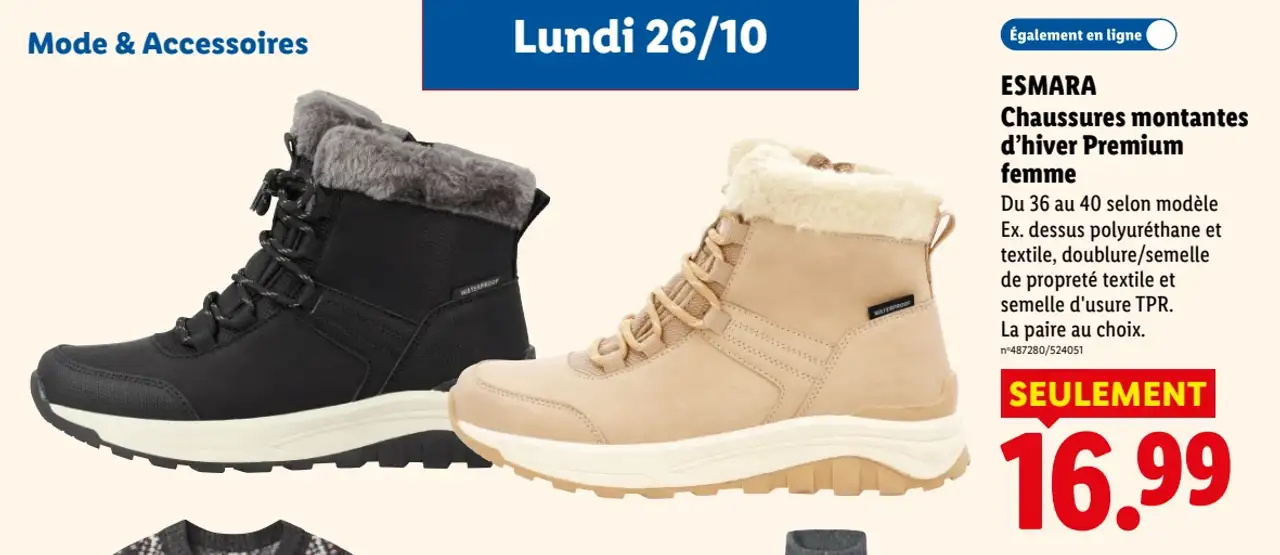 ESMARA Chaussures montantes d’hiver Premium femme
