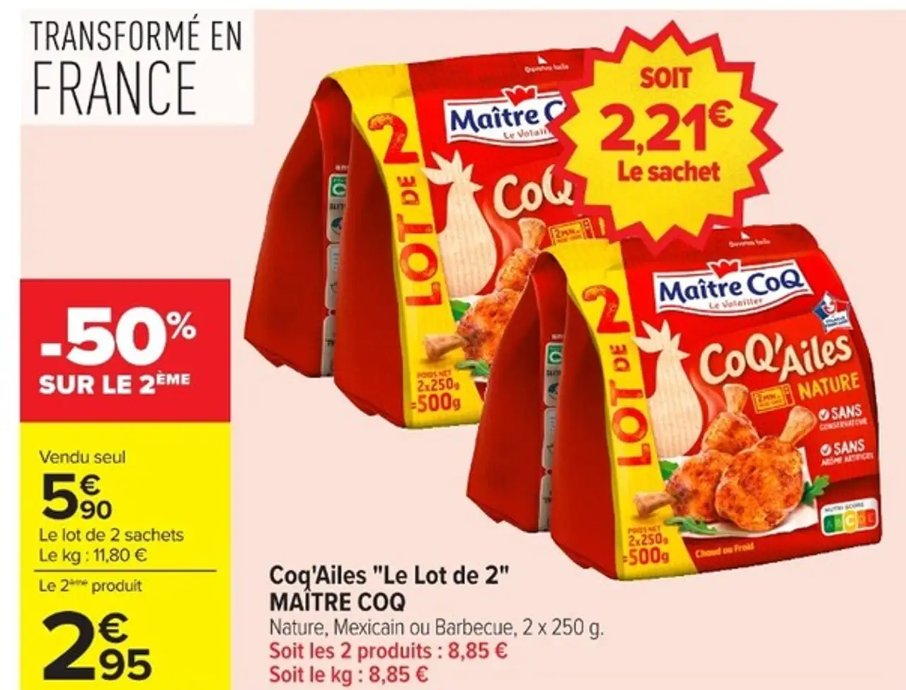 Coq'Ailes "Le Lot de 2" MAÎTRE COQ