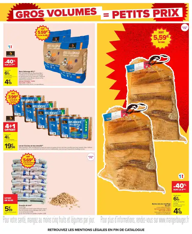 newspaper image - Bois d'allumage Woodstock 40 L - Carrefour