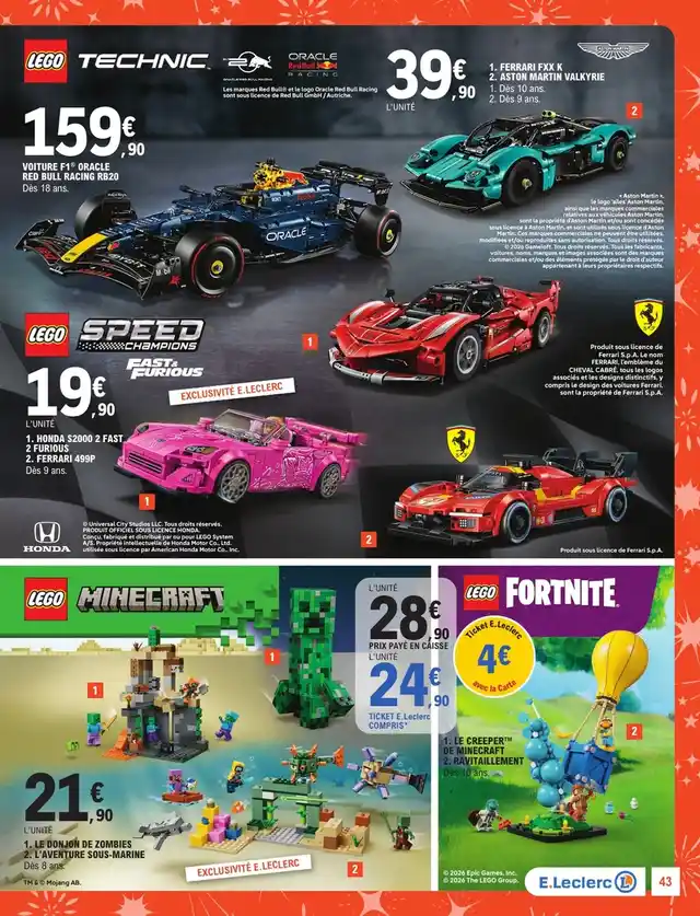 newspaper image - Ferrari FXX K / Aston Martin Valkyrie LEGO Technic - E.Leclerc