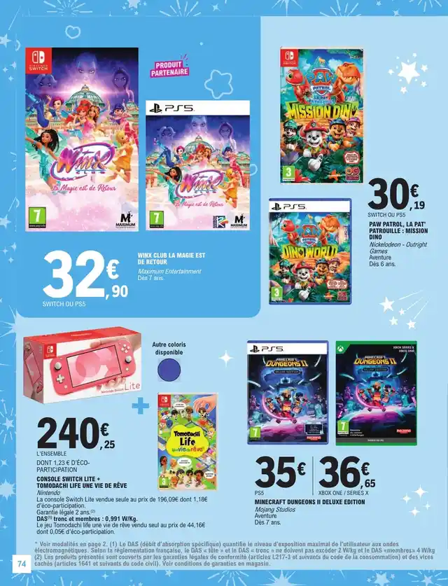 newspaper image - Jeu vidéo Winx Club La magie est de retour Switch ou PS5 - E.Leclerc