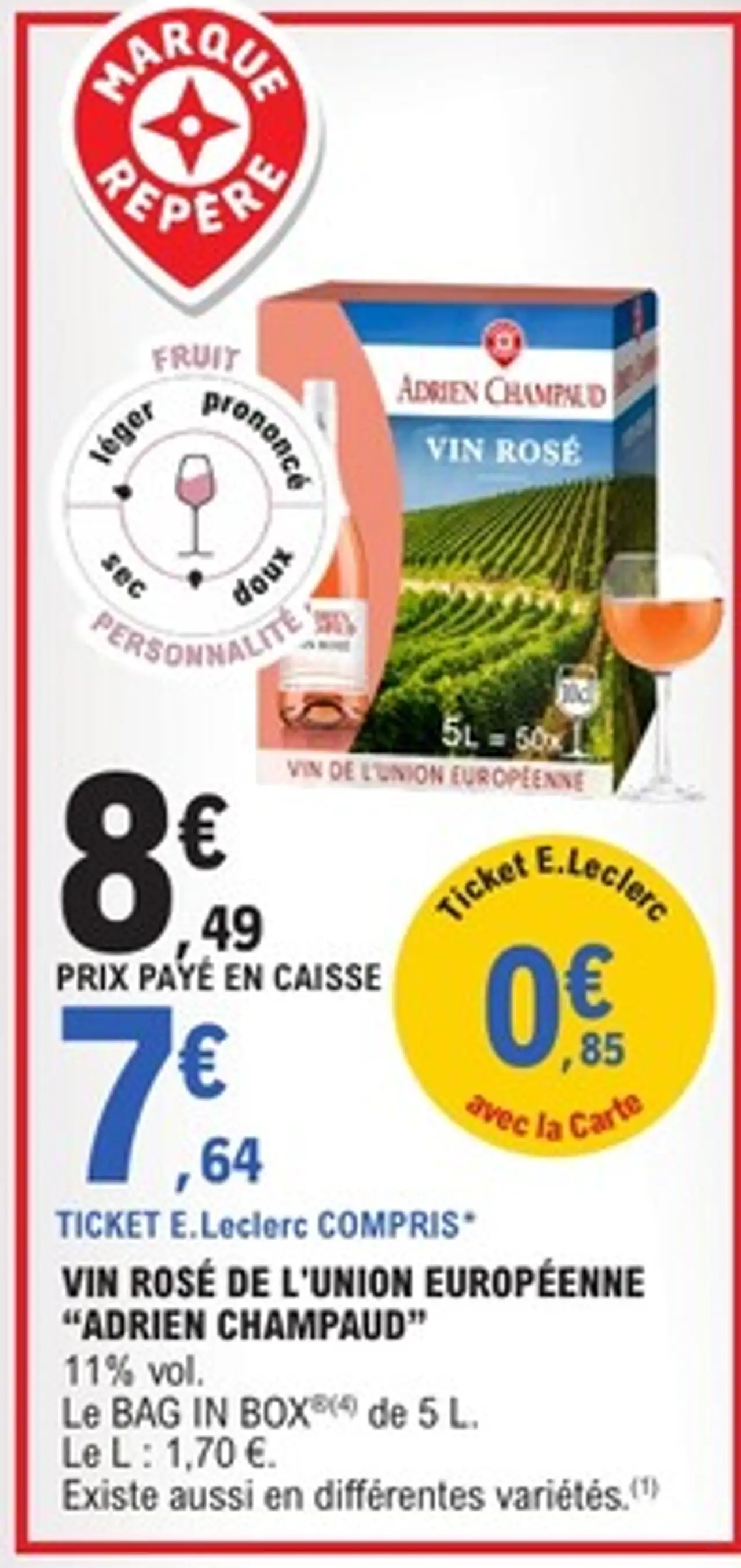 Vin rosé de l'Union Européenne Adrien Champaud