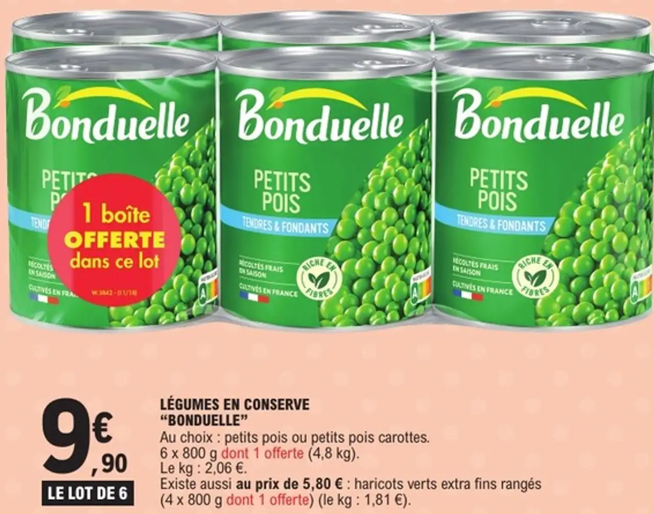 Petits pois ou petits pois carottes Bonduelle