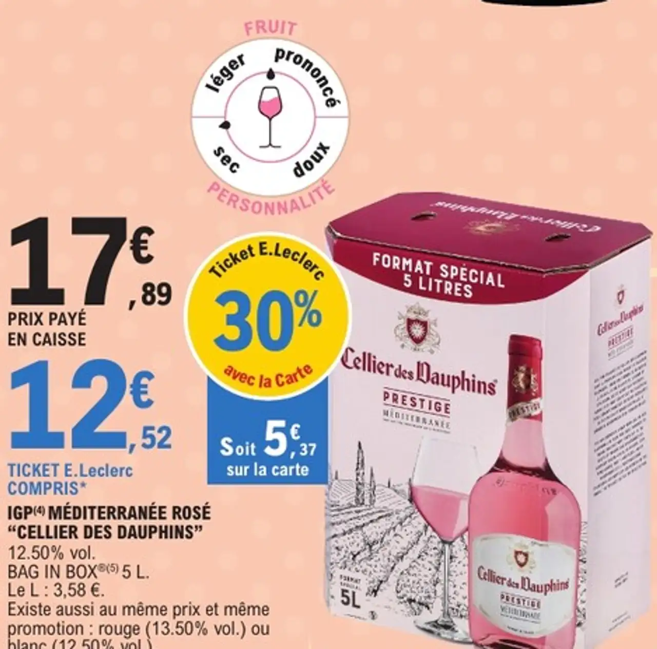 Vin rosé IGP Méditerranée Cellier des Dauphins
