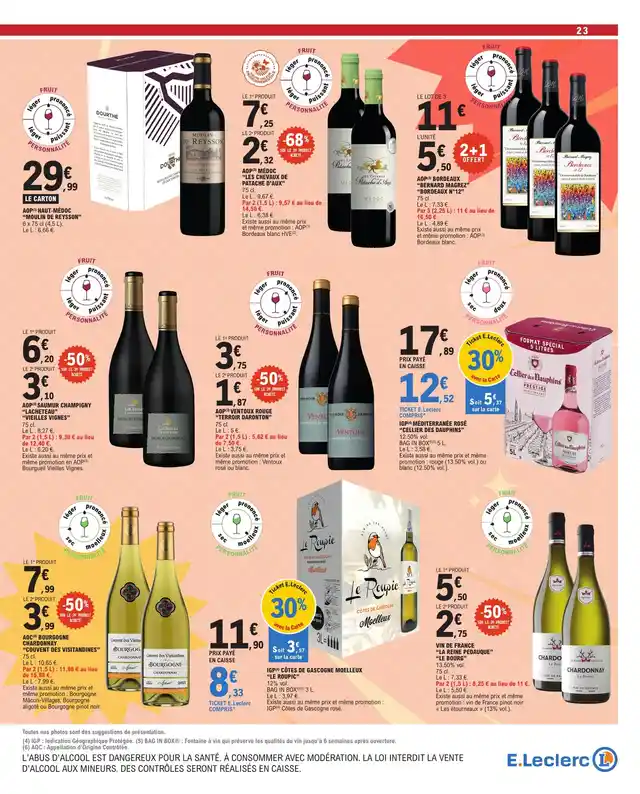 newspaper image - Vin rouge AOP Saumur Champigny Lacheteau Vielles Vignes - E.Leclerc