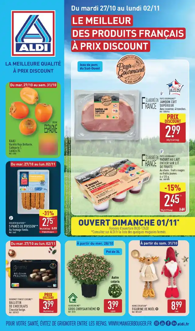 newspaper image - Jambon cuit supérieur avec couenne Pays Gourmand - Aldi