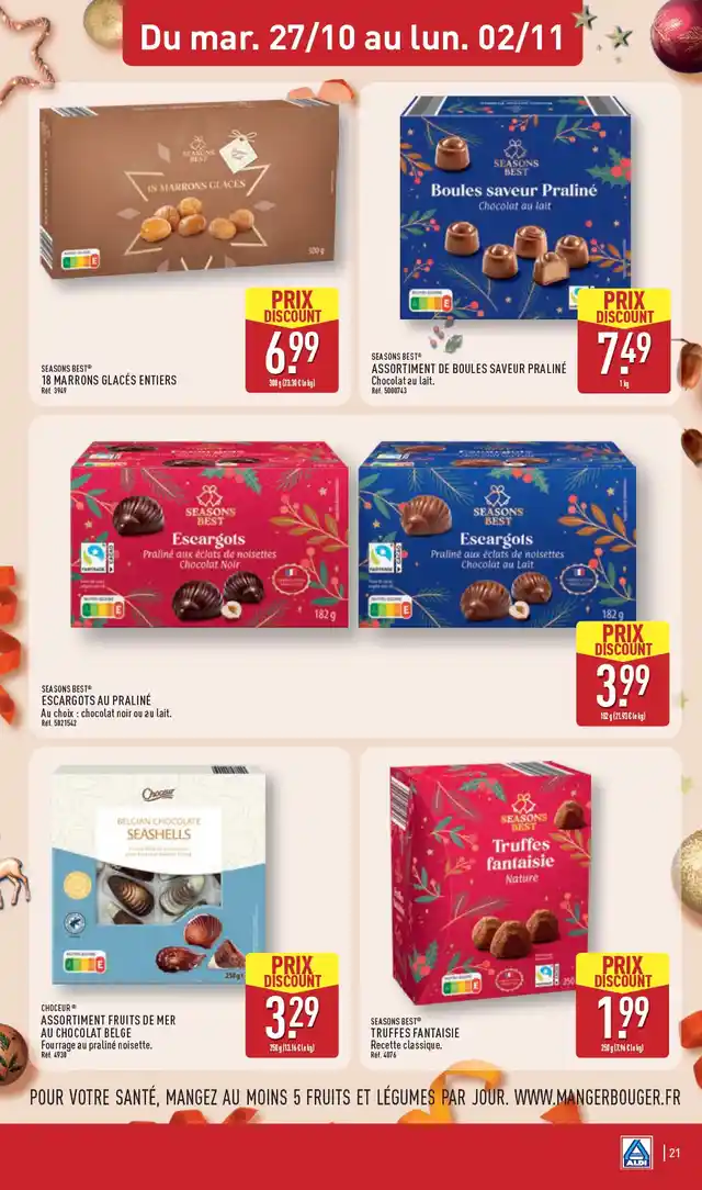 newspaper image - 18 marrons glacés entiers Seasons Best - Aldi