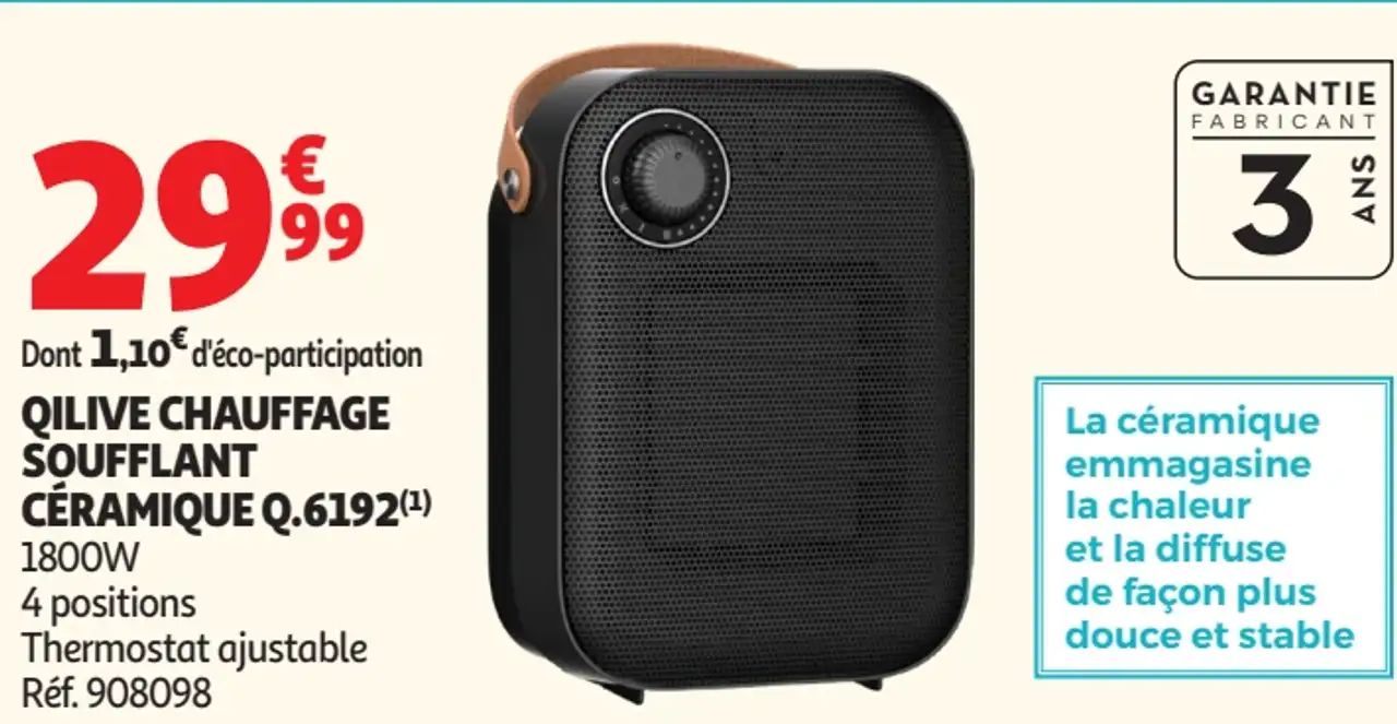 Qilive Chauffage soufflant céramique Q.6192