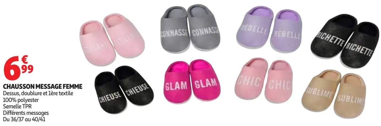Chausson message femme