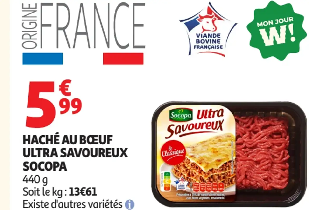 Haché au bœuf Ultra Savoureux Socopa