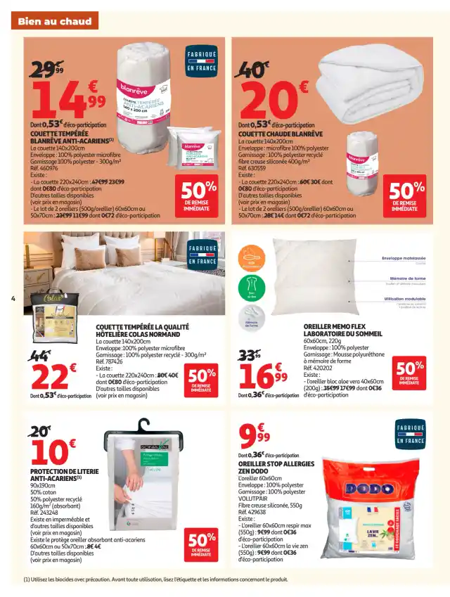 newspaper image - Couette chaude Blanrêve - Auchan Hypermarché