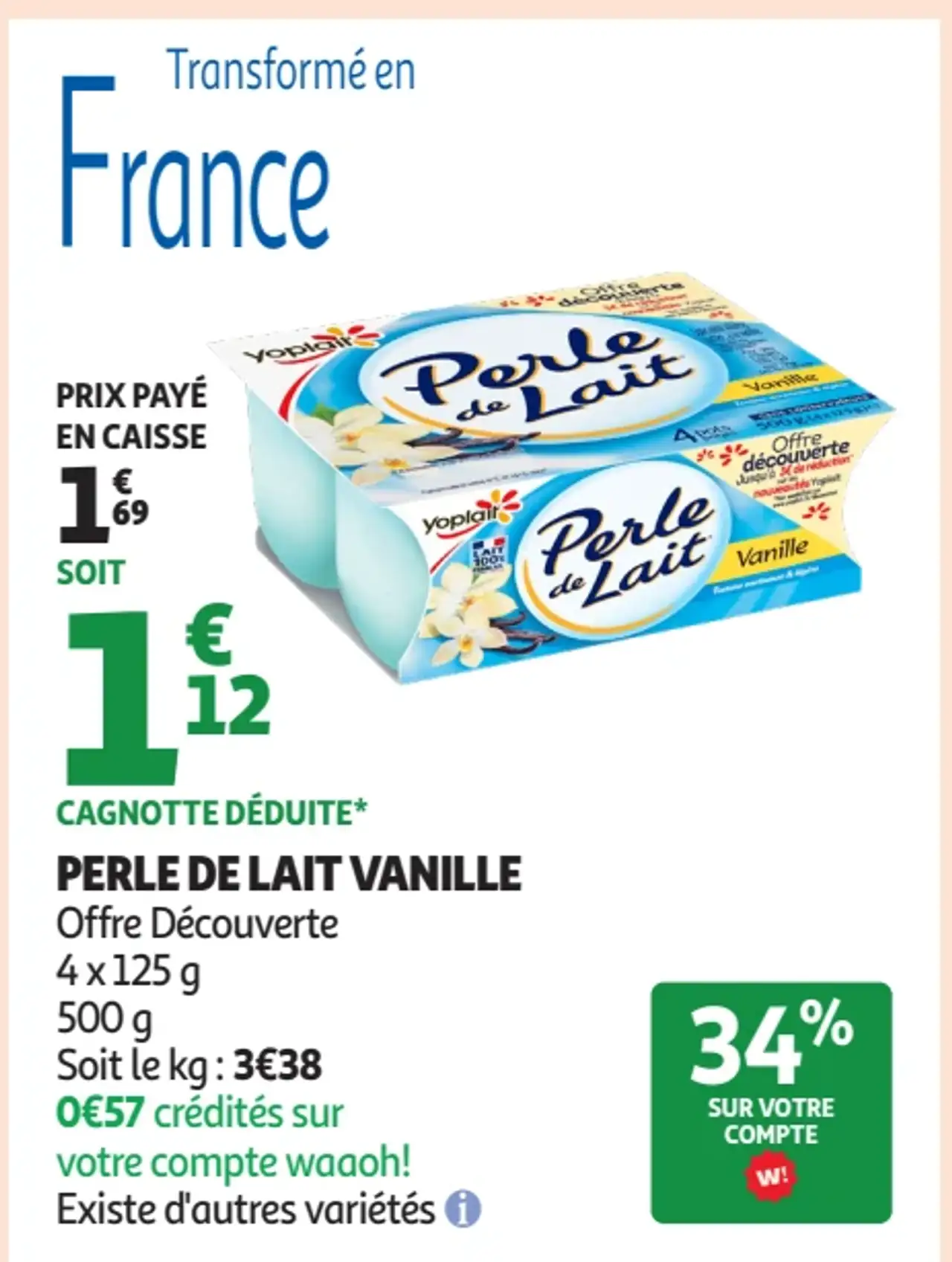 Perle de Lait vanille Yoplait