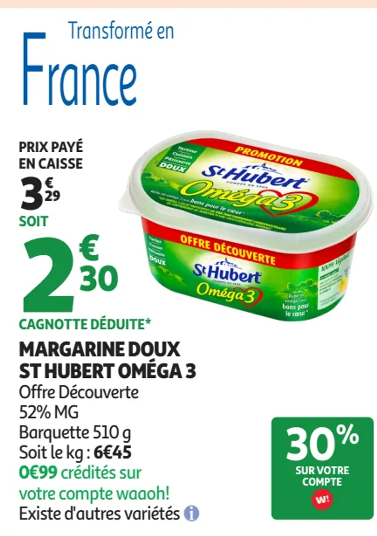 Margarine doux St Hubert Oméga 3