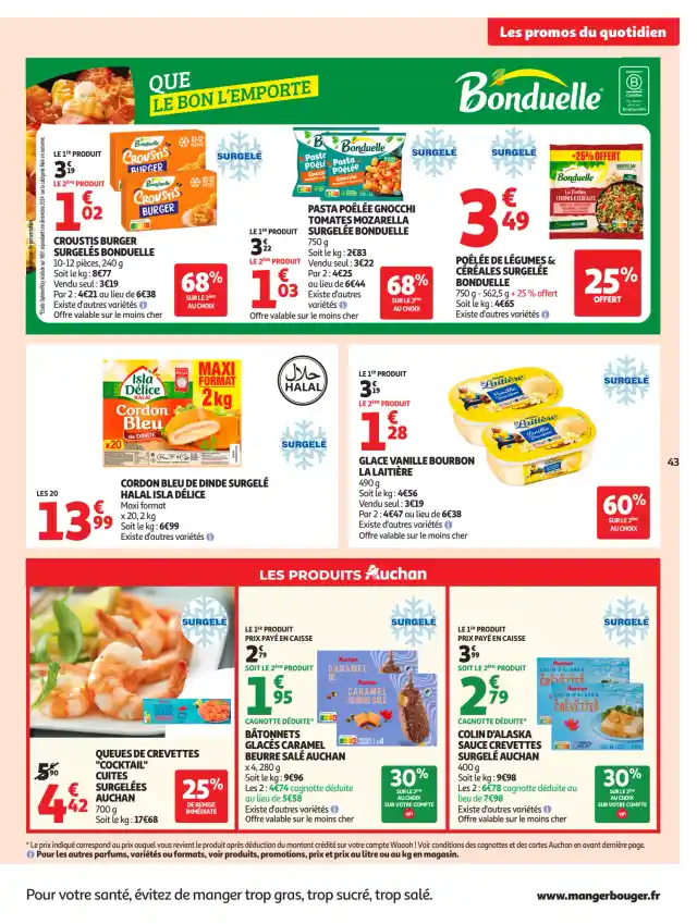 newspaper image - Croustis Burger Surgelés Bonduelle - Auchan Hypermarché