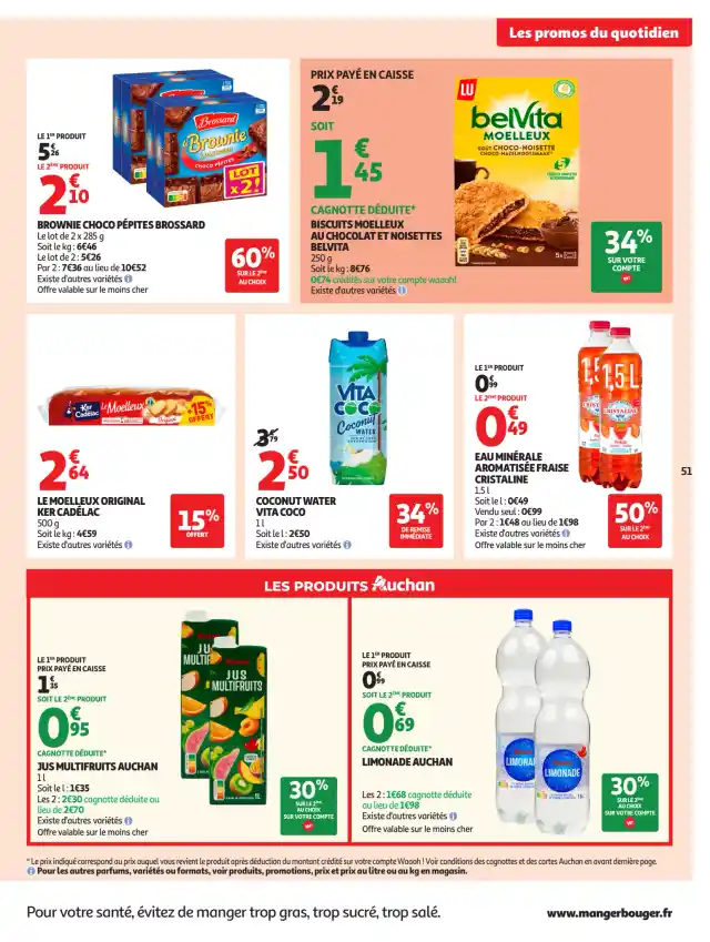 newspaper image - Brownie choco pépites Brossard - Auchan Hypermarché
