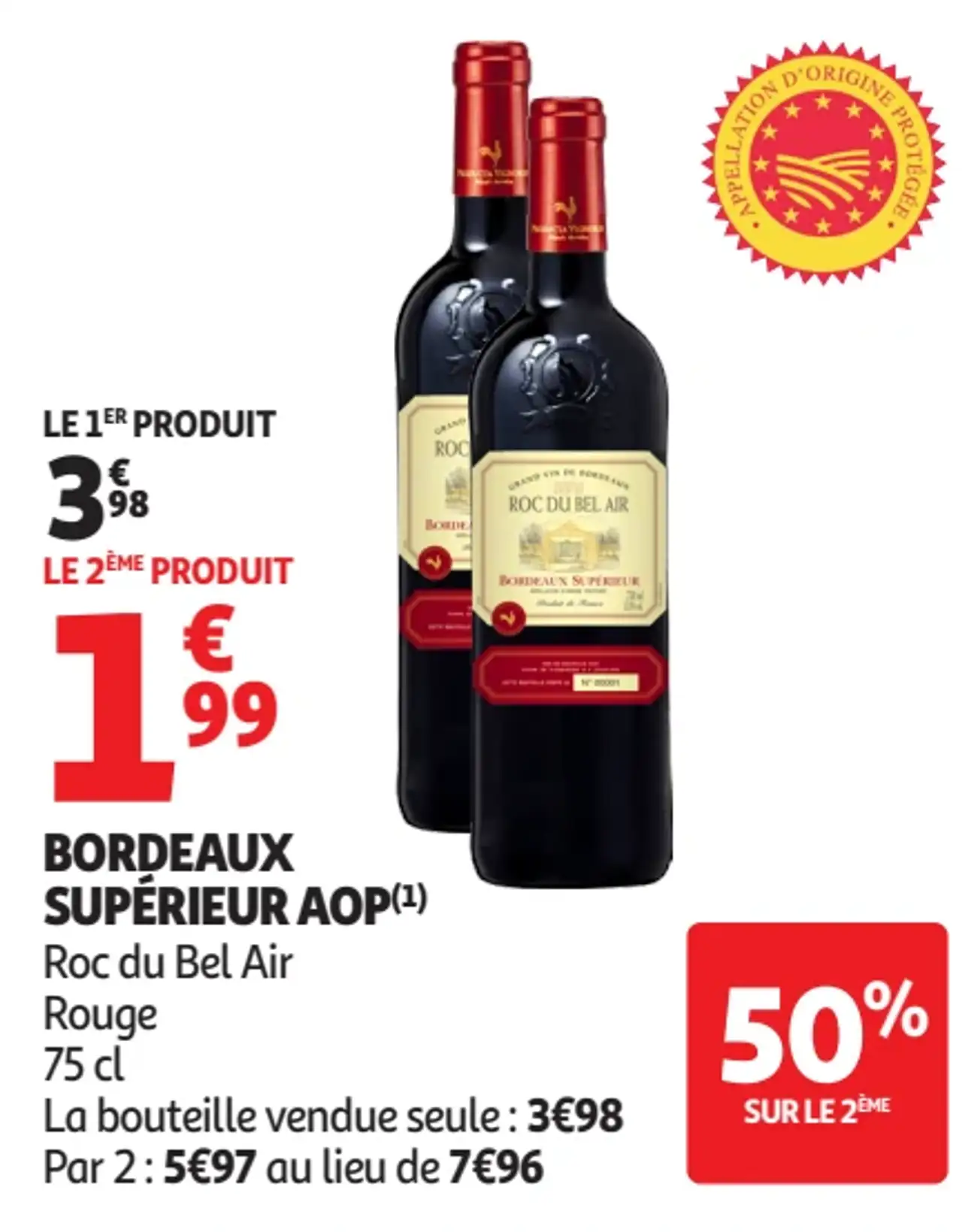 Vin rouge Bordeaux Supérieur AOP Roc du Bel Air