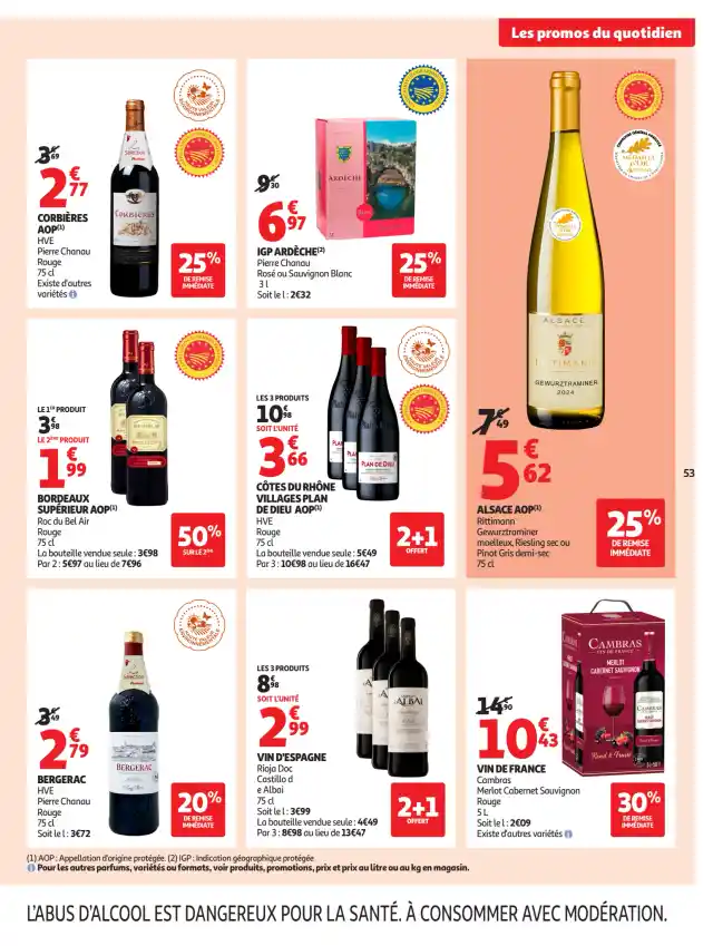 newspaper image - Vin rouge Bordeaux Supérieur AOP Roc du Bel Air - Auchan Hypermarché