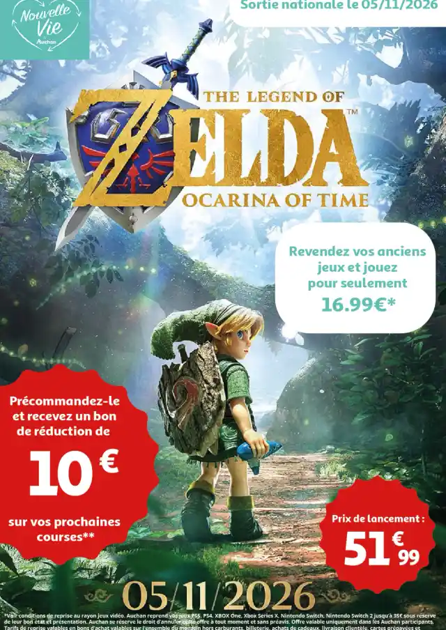 newspaper image - Jeu vidéo The Legend of Zelda: Ocarina of Time - Auchan Hypermarché