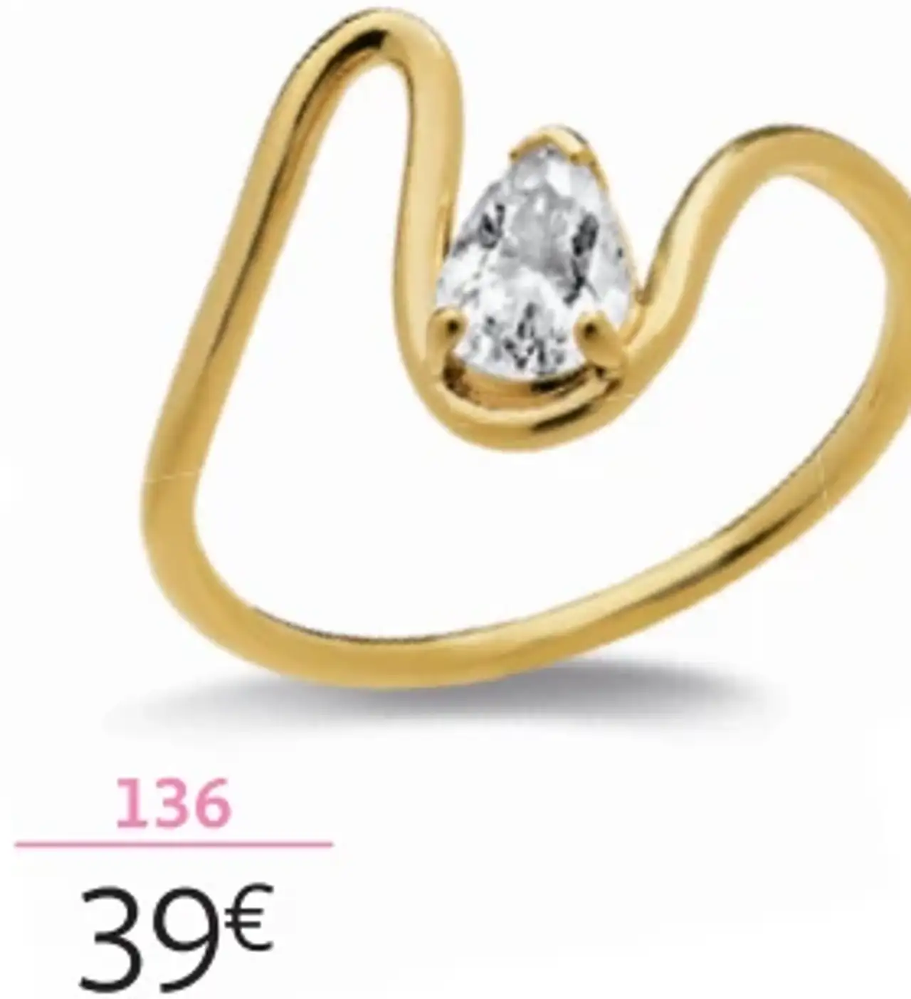 Solitaire plaqué or et oxyde de zirconium la VIE en OR