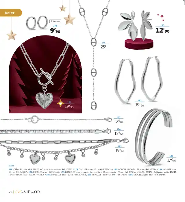 newspaper image - Collier acier pendentif cœur la VIE en OR - Auchan Hypermarché