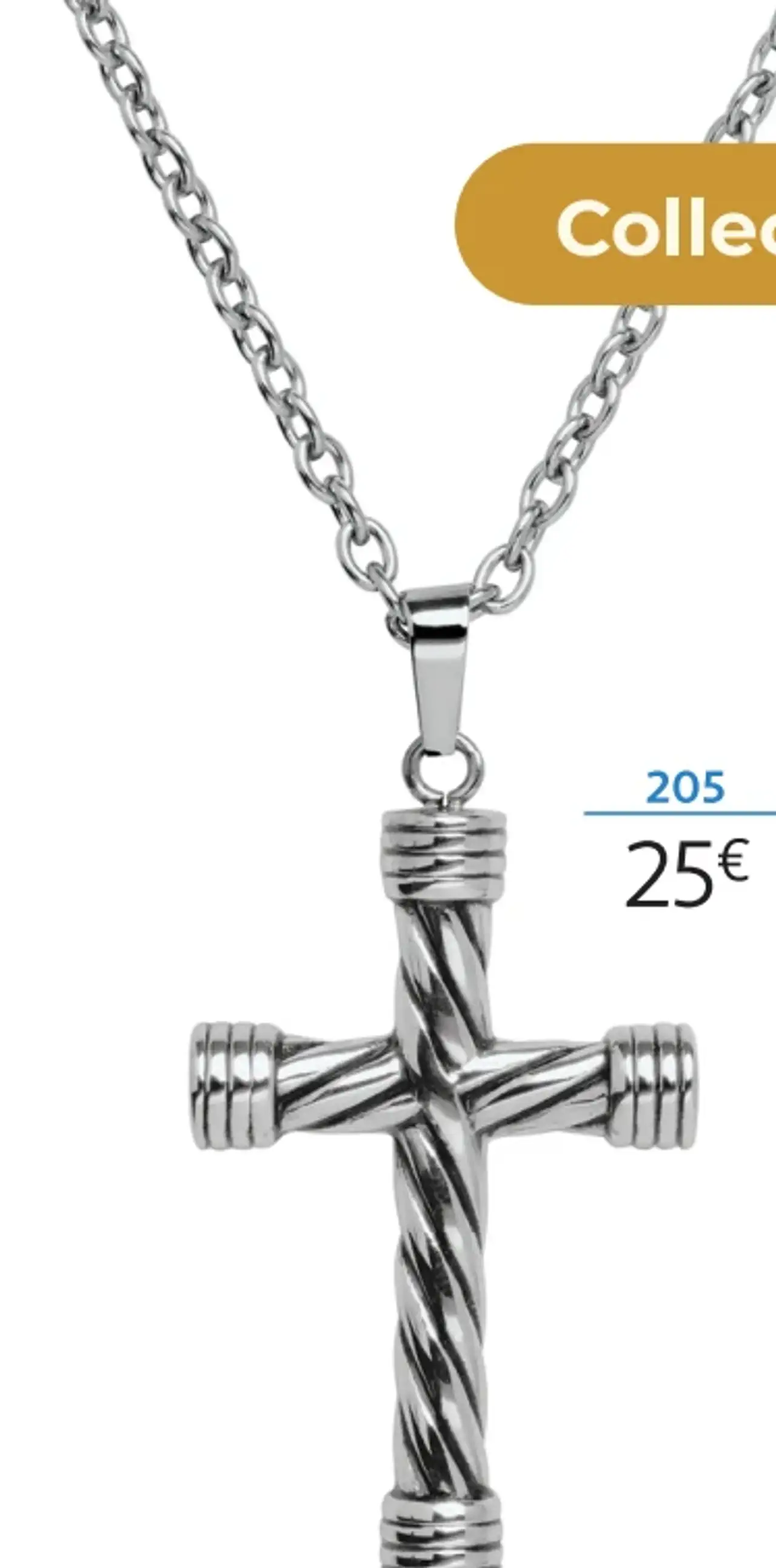 Collier acier - 55 cm la VIE en OR