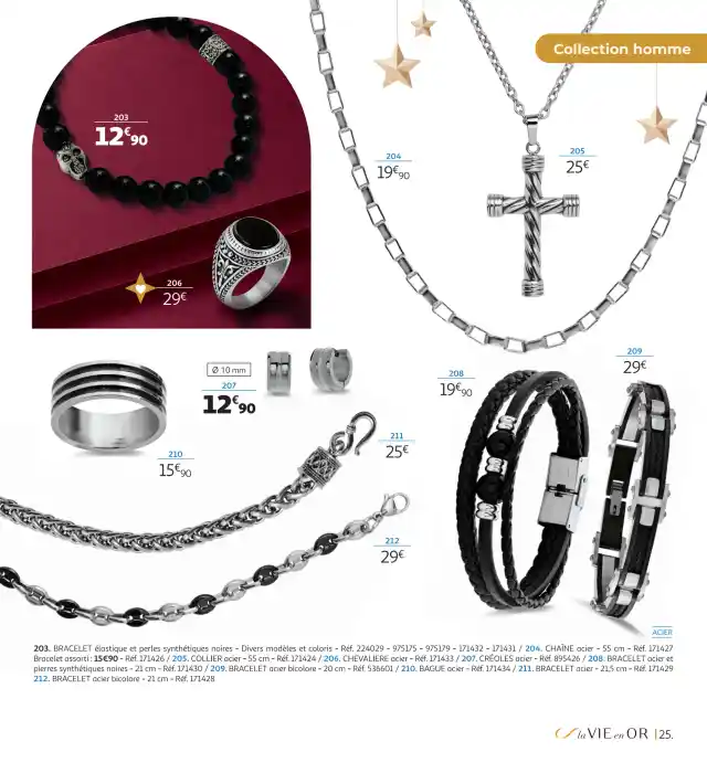 newspaper image - Collier acier - 55 cm la VIE en OR - Auchan Hypermarché