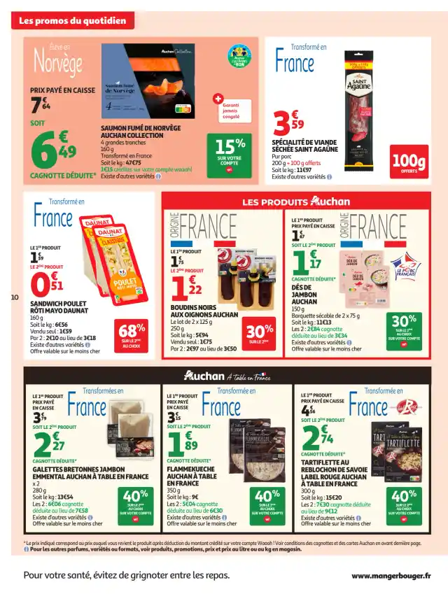 newspaper image - Sandwich poulet rôti mayo Daunat - Auchan Supermarché
