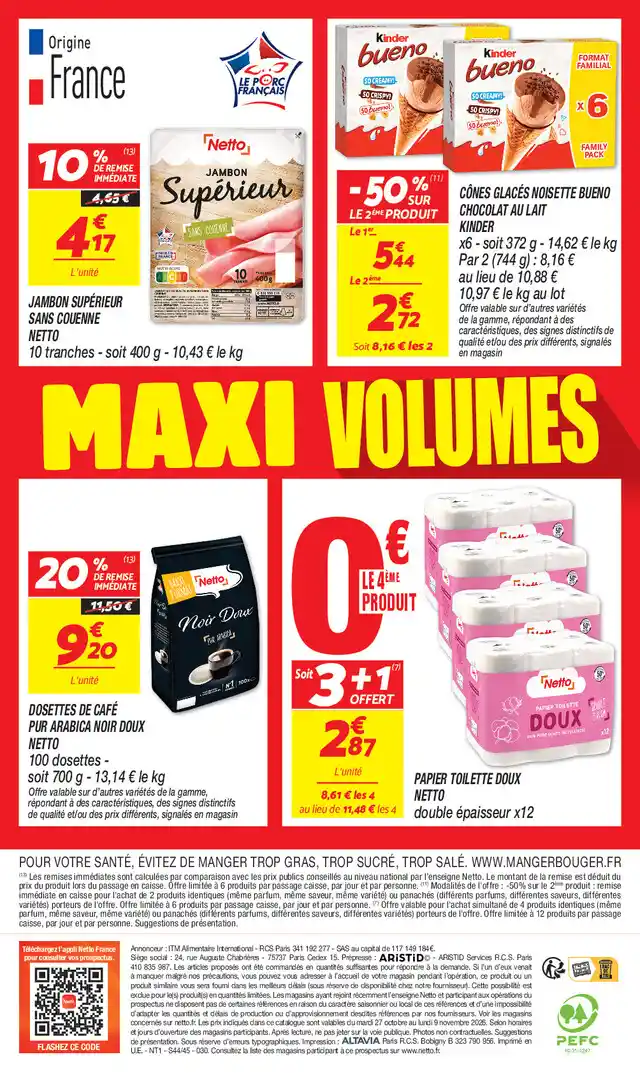 newspaper image - Dosettes de café pur arabica Noir Doux Netto - Netto