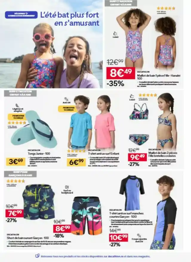 newspaper image - DECATHLON Short de bain sunset Garçon - 100 - Decathlon