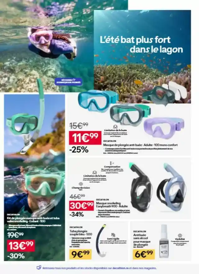 newspaper image - DECATHLON Tuba plongée souple bleu - 500 - Decathlon