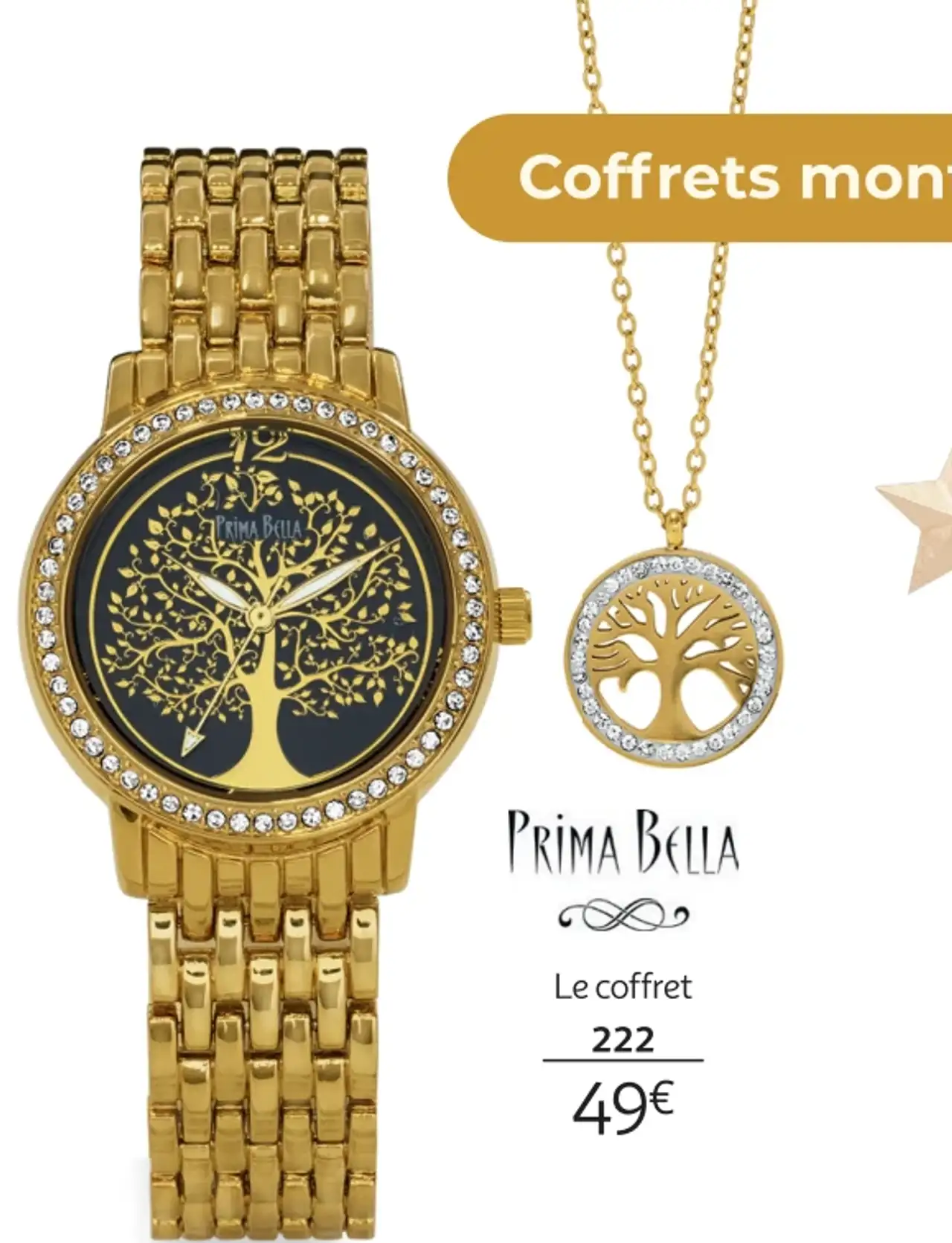 Coffret montre femme Prima Bella + collier - Réf. 171410
