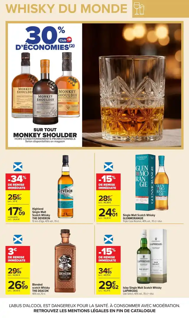 newspaper image - Islay Single Malt Scotch Whisky LAPHROAIG Oak Select - Carrefour