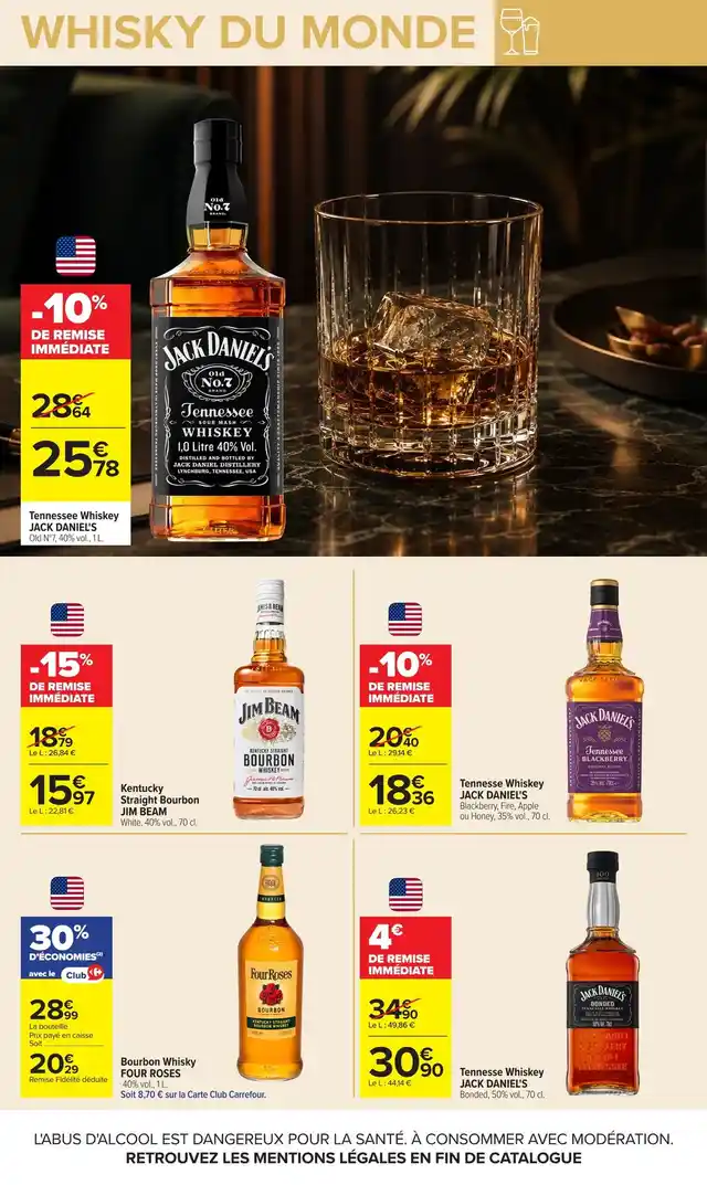 newspaper image - Tennesse Whiskey JACK DANIEL'S Bonded - Carrefour