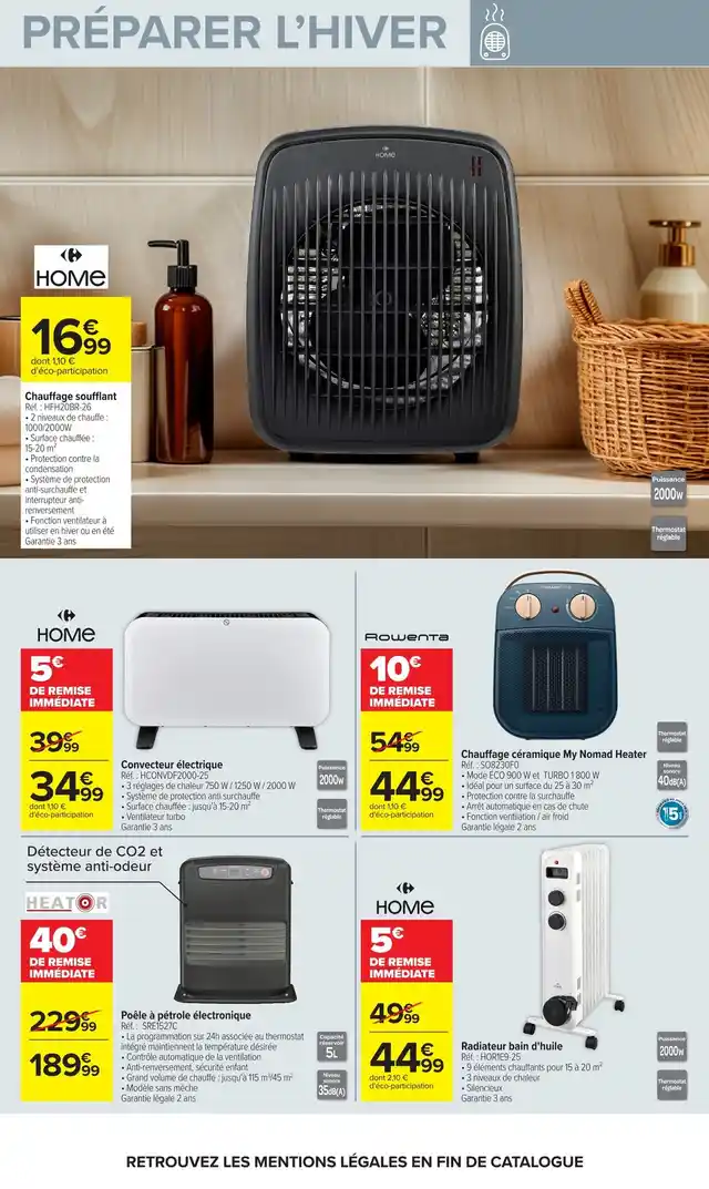 newspaper image - Radiateur bain d'huile HOME - Carrefour